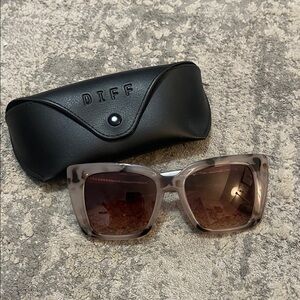 DIFF Square Sunglasses in Tortoise Gray
